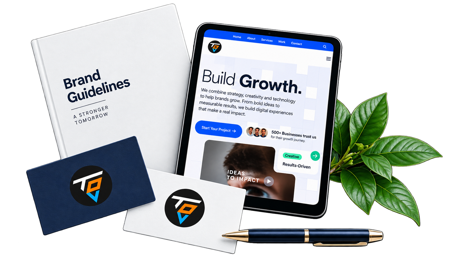 TBV brand identity and stationery design